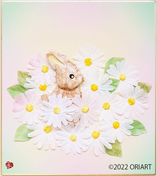 折り紙マーガレットウサギ